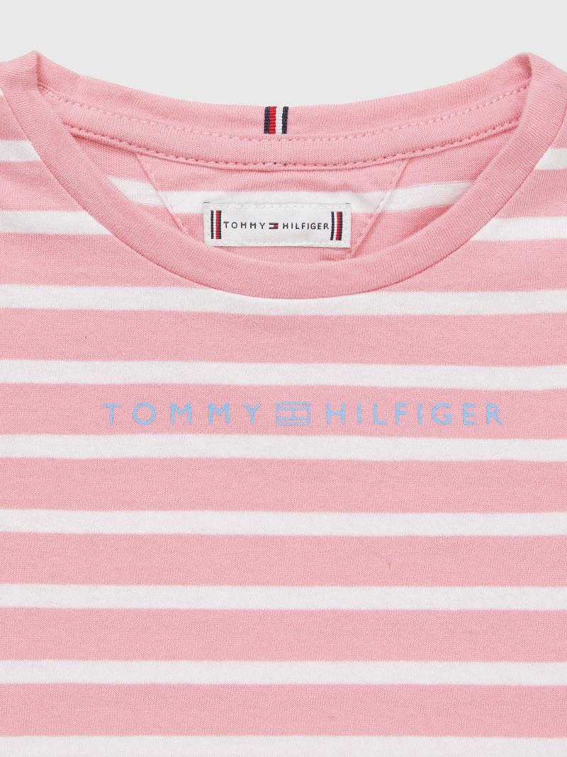 Lány Tommy Hilfiger Stripe Póló Rózsaszín | HU 1948UZG